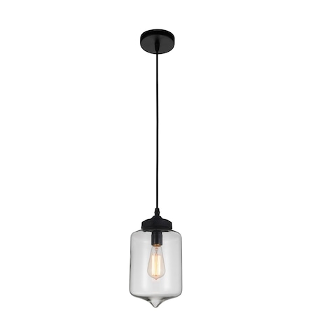 Glass 1 Light Down Mini Pendant With Clear Finish -  CWI LIGHTING, 5570P7C - Clear